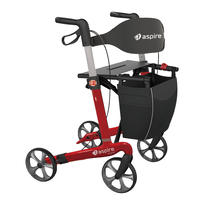 Aspire Vogue Carbon Fibre Seat Walker - Tall - Candy Red